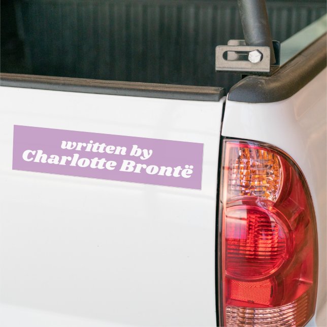 Adesivo Para Carro Charlotte Brontë Livro Lover Cute Pastel Roxo (No caminhão)