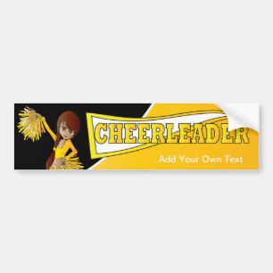 Adesivo Para Carro Cheerleader Amarelo Diva Girl