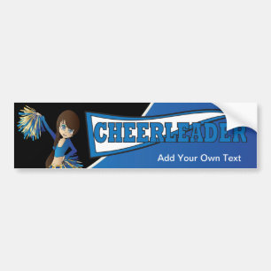 Adesivo Para Carro Cheerleader Azul Diva Girl