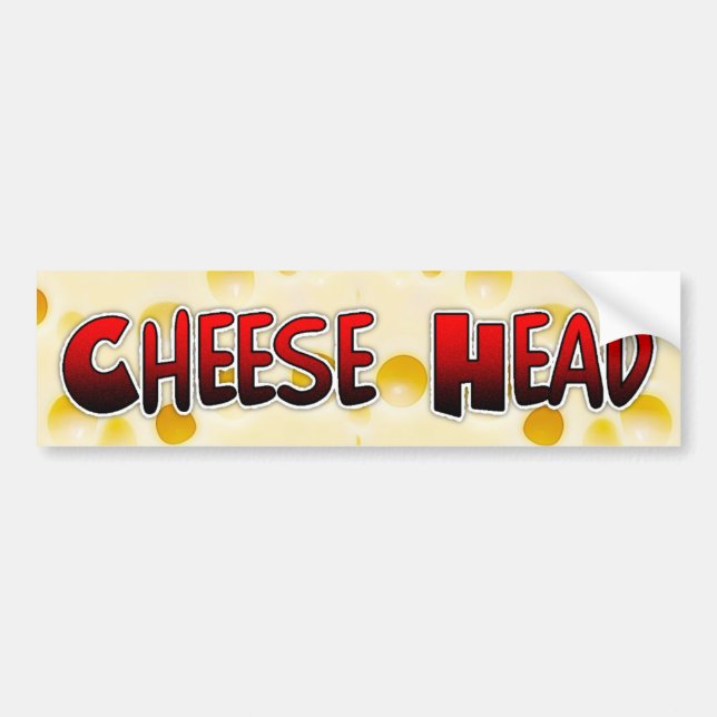 Adesivo Para Carro Cheese Head Wisconsin Humor Bumper Sticker (Frente)