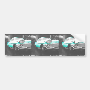 Adesivo Para Carro Chevy impala, carro clássico azul brilhante 1958