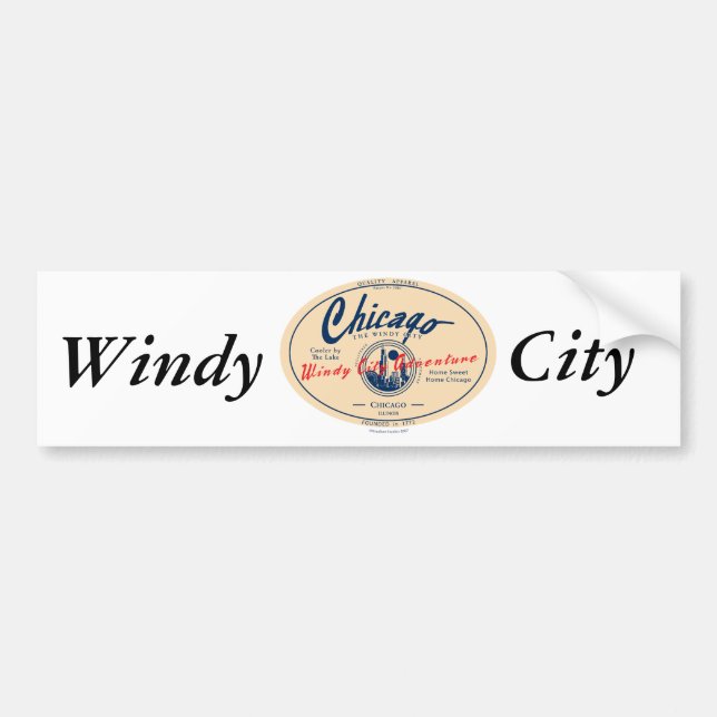 Adesivo Para Carro Chicago Windy City (Frente)