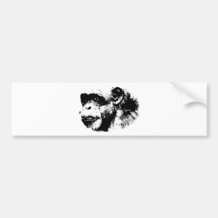Adesivo Para Carro Chimpanzé Pop Art Preto e Branco