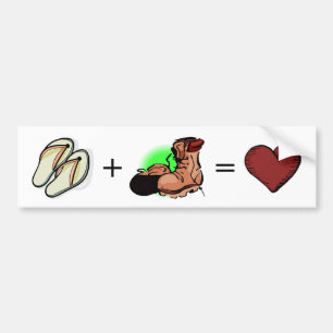 Adesivo Para Carro Chinelos + Os soldados carreg = amor