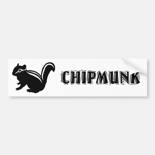 Adesivo Para Carro Chipmunk　illustration　(14)　Black (Frente)