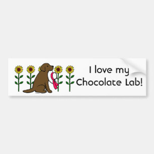 Adesivo Para Carro Chocolate Labrador do verão com girassóis