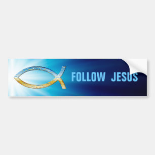 Adesivo Para Carro Christian Fish - Siga Jesus