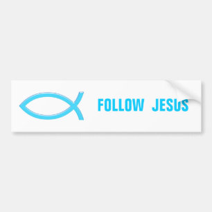Adesivo Para Carro Christian Fish - Siga Jesus