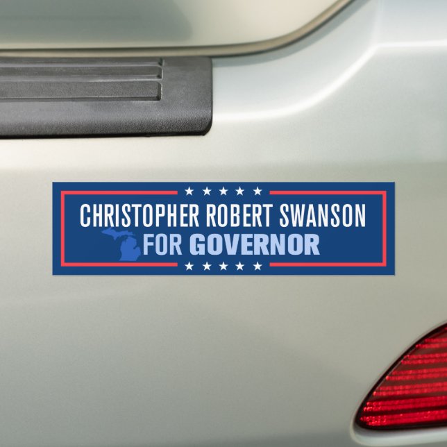 Adesivo Para Carro Christopher Robert Swanson para Governador de Mich (No carro)