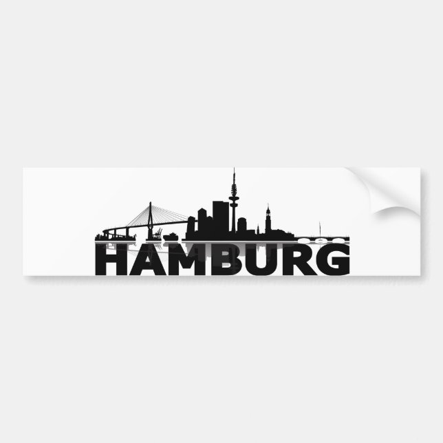 Adesivo Para Carro Cidade de Hamburgo - Skyline Autoaufkleber / Aufkl (Frente)