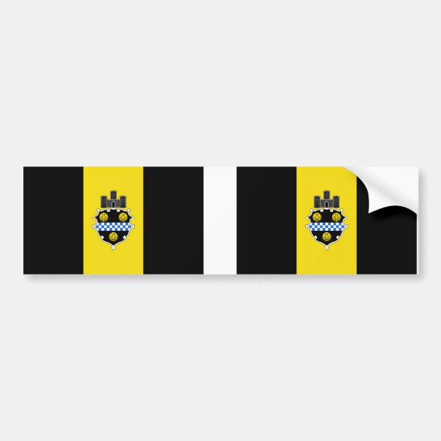 Adesivo Para Carro Cidade DOIS da bandeira de Pittsburgh (Frente)