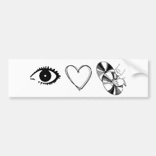 Adesivo Para Carro Cílios de Coração Adoro Cílios de Borracha Diverti