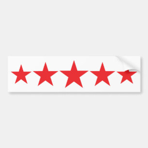 Adesivo Para Carro cinco 5 estrelas vermelhas de luxe