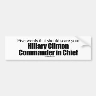 Adesivo Para Carro Cinco palavras que se o susto você - Anti-Hillary