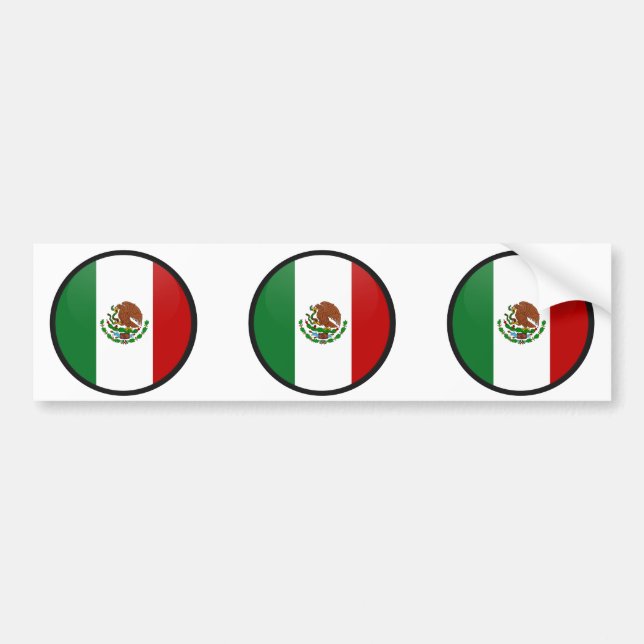 Adesivo Para Carro Círculo da bandeira da qualidade de México (Frente)