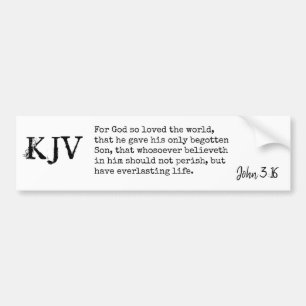 Adesivo Para Carro Citação de Bíblia John 3:16 - Pode ser personaliza