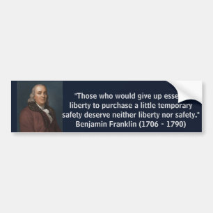 Adesivo Para Carro Citações da liberdade de Ben Franklin