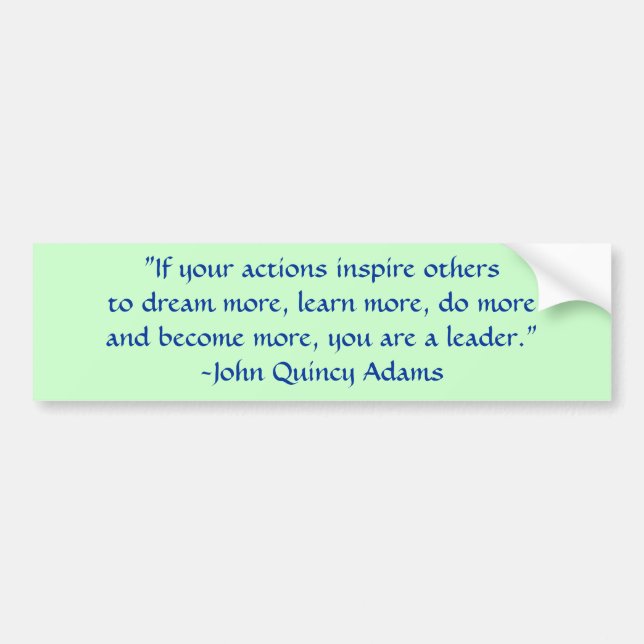 Adesivo Para Carro Citações da liderança de John Quincy Adams (Frente)