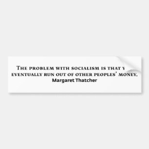 Adesivo Para Carro Citações de Margaret Thatcher do socialismo