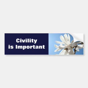 Adesivo Para Carro Civilidade é importante para-choques Magnolias