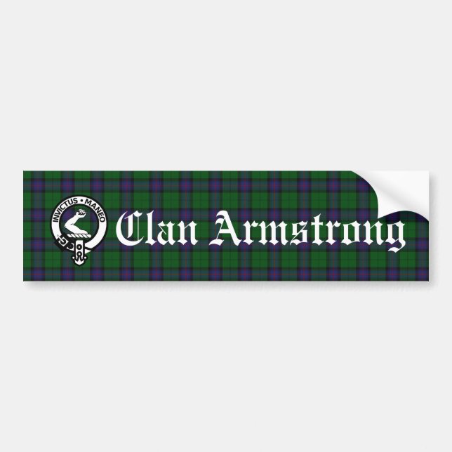 Adesivo Para Carro Clan Armstrong Crest Crachá e Tartan (Frente)