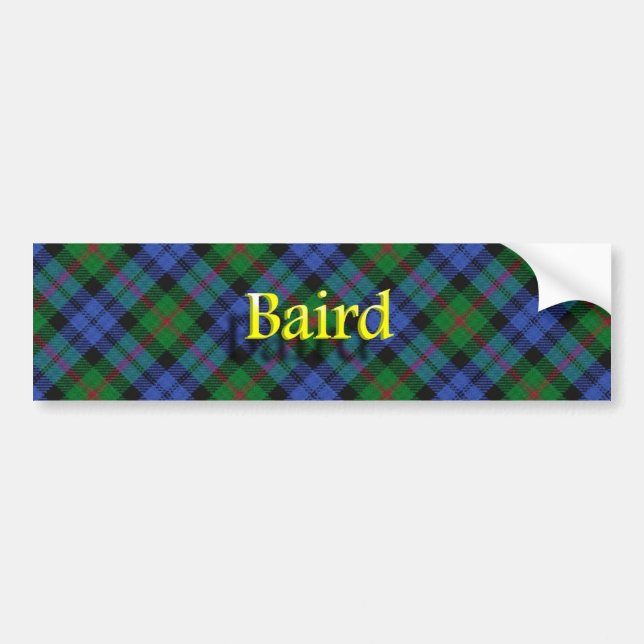 Adesivo Para Carro Clan Baird Scottish Tartan Bumper Sticker (Frente)