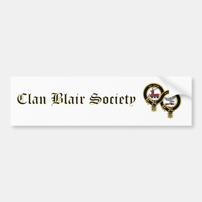 Adesivo Para Carro Clan Blair Society Bumper Sticker (Frente)
