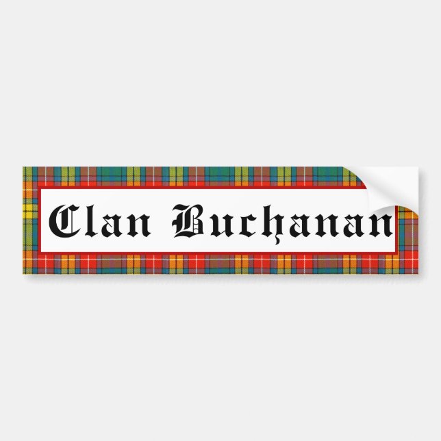 Adesivo Para Carro Clan Buchanan Tartan Bumper Sticker (Frente)