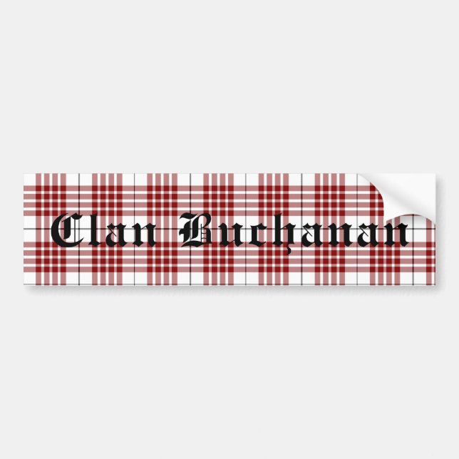 Adesivo Para Carro Clan Buchanan Tartan Bumper Sticker (Frente)