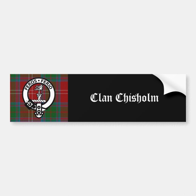 Adesivo Para Carro Clan Chisholm Tartan & Crest Crachá (Frente)
