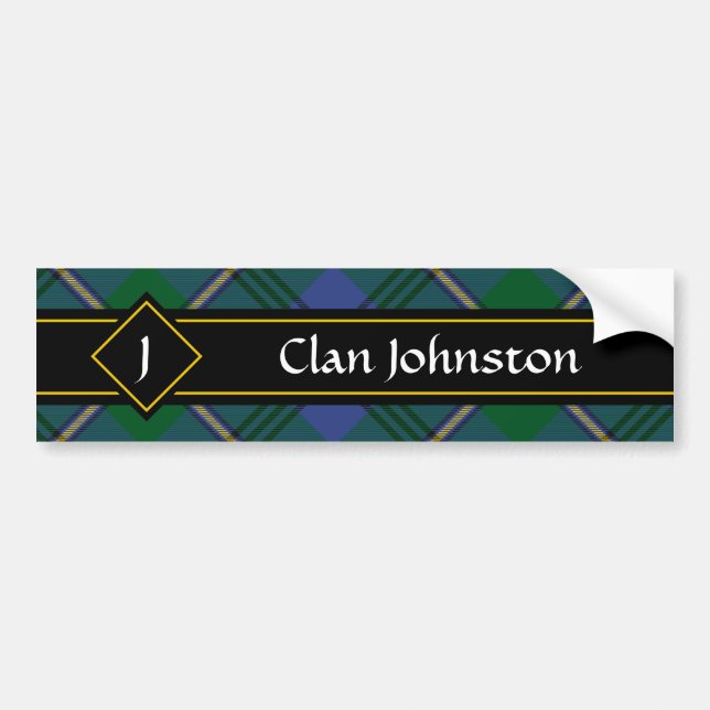Adesivo Para Carro Clan Johnston Tartan Bumper Sticker (Frente)