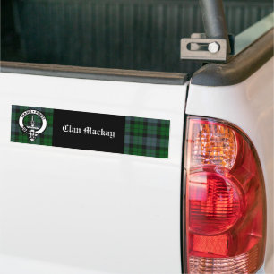 Adesivo Para Carro Clan Mackay Crest Crachá & Tartan Bumper Sticker