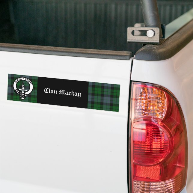 Adesivo Para Carro Clan Mackay Crest Crachá & Tartan Bumper Sticker (No caminhão)
