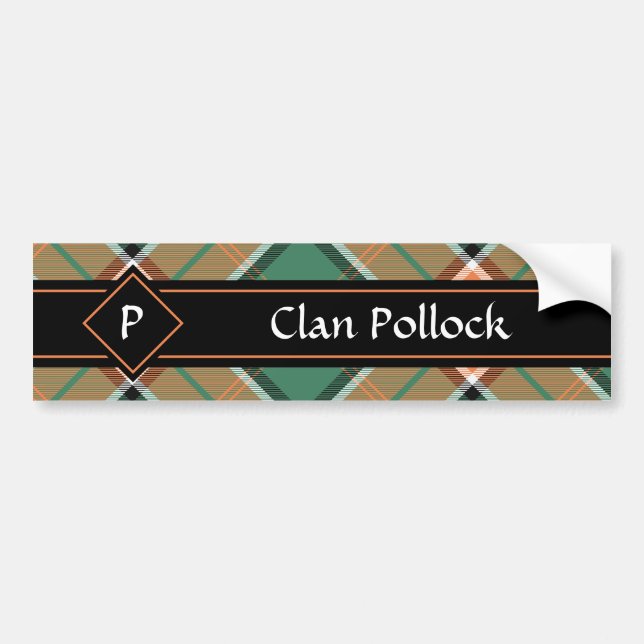 Adesivo Para Carro Clan Pollock Tartan Bumper Sticker (Frente)