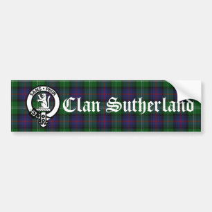 Adesivo Para Carro Clan Sutherland Crest Crachá & Tartan
