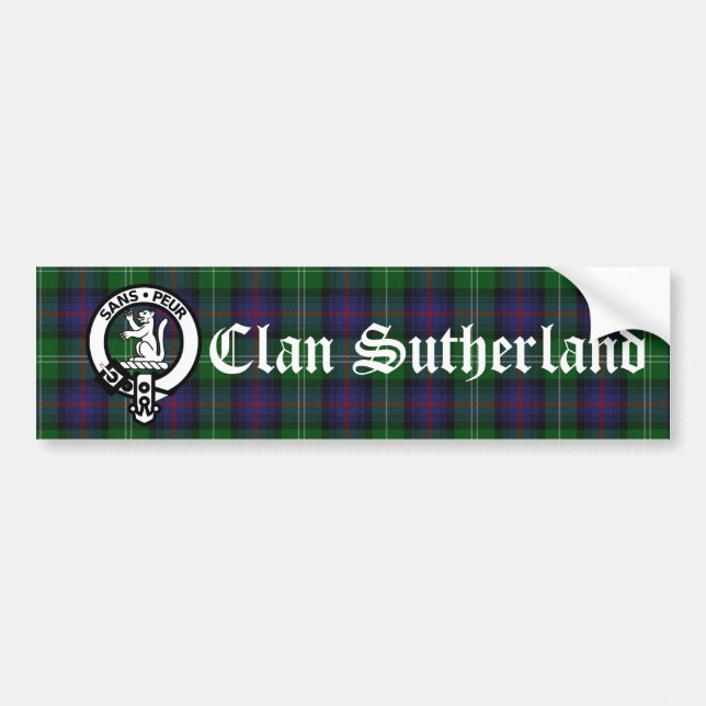 Adesivo Para Carro Clan Sutherland Crest Crachá & Tartan (Frente)