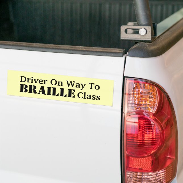 Adesivo Para Carro Classe Humorística de Braille (No caminhão)