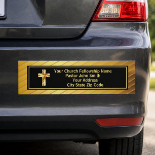 Adesivo Para Carro Classe Pastoral da Igreja Ouro e Preto