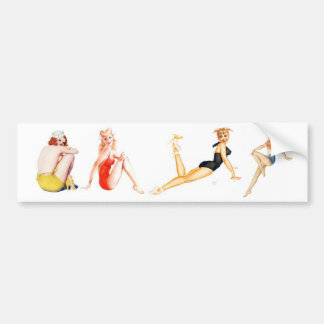 Adesivo Para Carro Clássico Pin-Up Girls Bumper Sticker