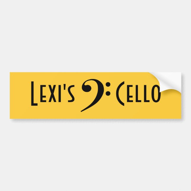 Adesivo Para Carro clef baixo, o violoncelo      de Lexi (Frente)