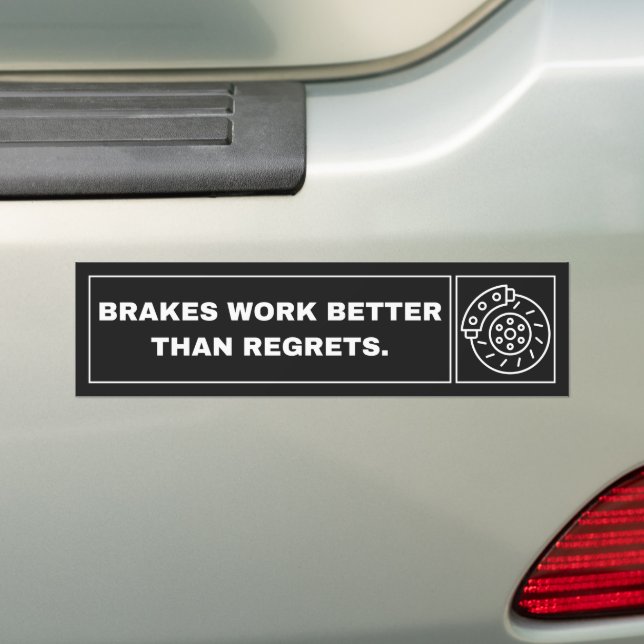 Adesivo Para Carro Clever Modern Brake Safety Bumper Sticker (No carro)