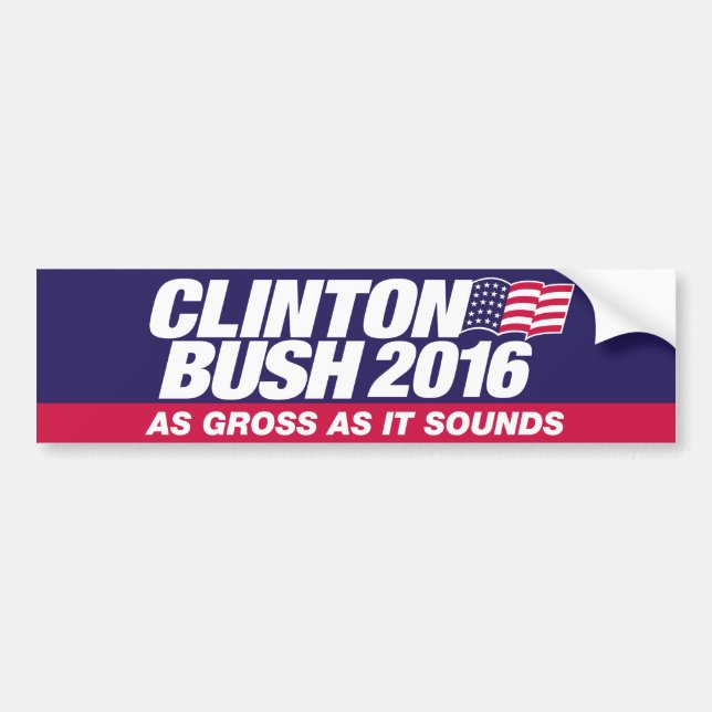 Adesivo Para Carro Clinton Bush 2016 (Frente)