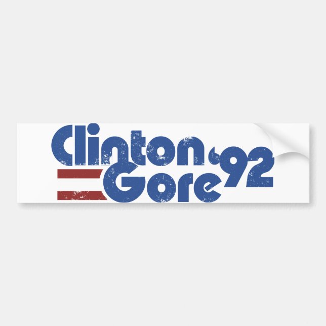 Adesivo Para Carro Clinton GORE 1992 (Frente)