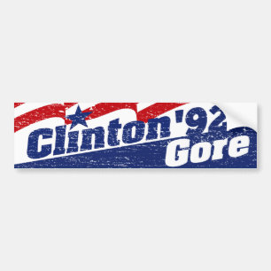 Adesivo Para Carro Clinton Gore 92 Clinton 1992