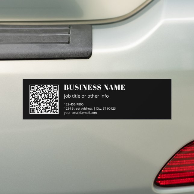 Adesivo Para Carro Código QR personalizado & Texto retrô-moderno edit (No carro)