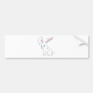 Adesivo Para Carro Coelho branco de sorriso