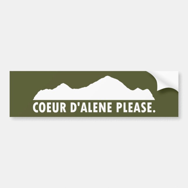 Adesivo Para Carro Coeur d'Alene Idaho, Por Favor (Frente)