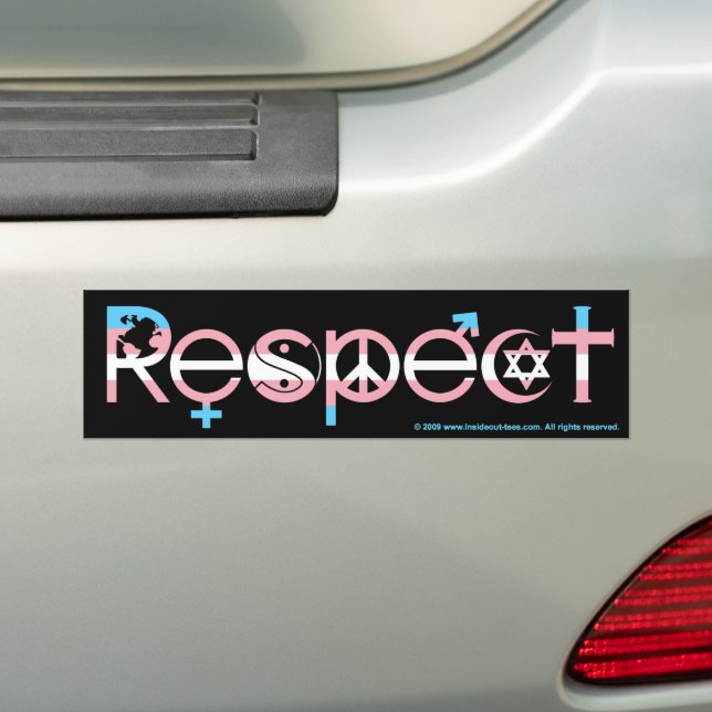 Adesivo Para Carro Coexistir com Respeito Orgulho Transgênero (No carro)