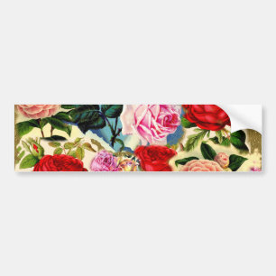 Adesivo Para Carro Colagem floral chique bonito do jardim de rosas do