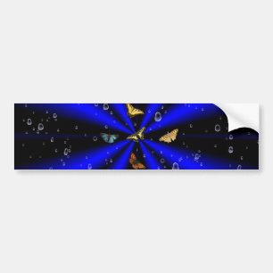 Adesivo Para Carro Colírio e borboleta a preto e azul
